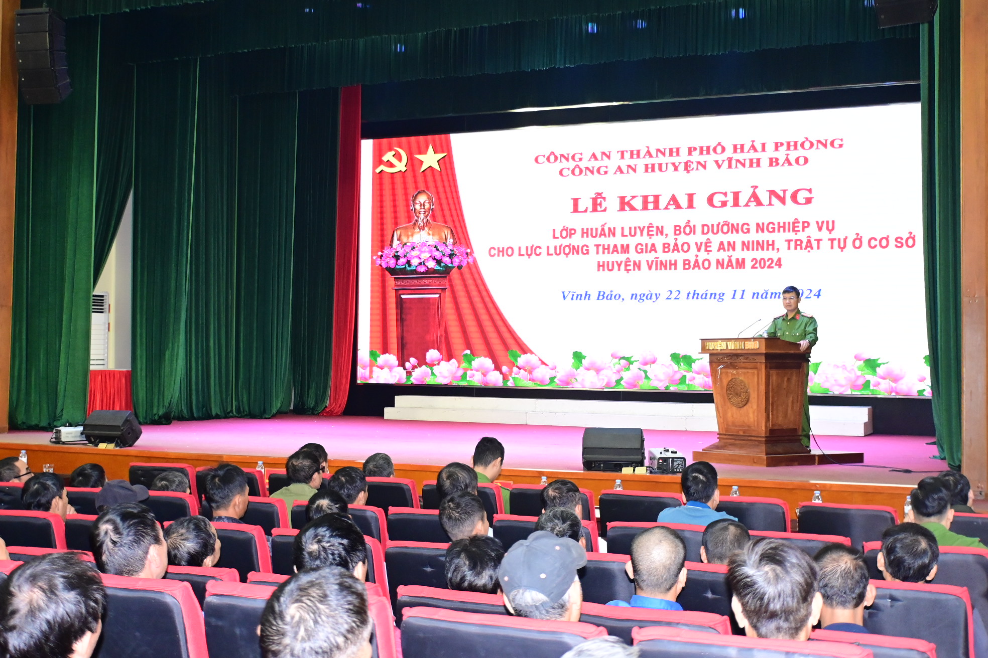 Công an huyện Vĩnh Bảo khai giảng lớp huấn luyện, bồi dưỡng nghiệp vụ cho lực lượng tham gia bảo vệ ANTT ở cơ sở 